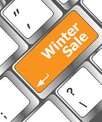 Image showing winter sale on computer keyboard key button