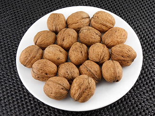 Image showing Walnuts on a white plate