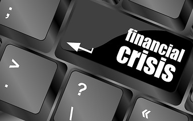 Image showing financial crisis key showing business insurance concept, business concept