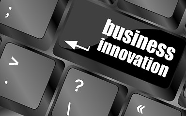 Image showing business innovation - business concepts on computer keyboard, business concept