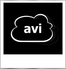 Image showing instant photo frame with cloud and avi word, internet concept