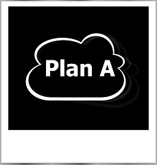 Image showing photo frame with plan a word, business concept