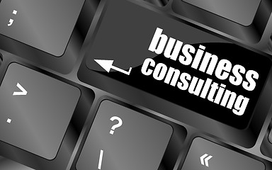 Image showing Computer keyboard with business consulting key. business concept