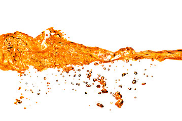 Image showing orange water splash isolated on white