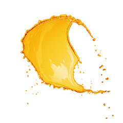 Image showing orange water splash isolated on white