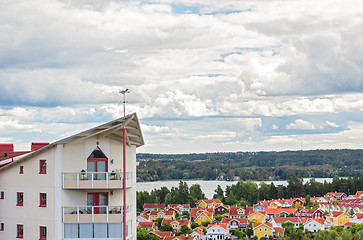 Image showing Modern residential neighborhood surrounded by nature