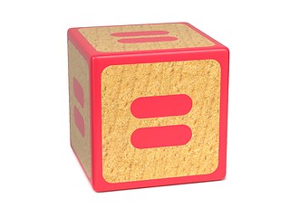 Image showing Equal Sign - Childrens Alphabet Block.