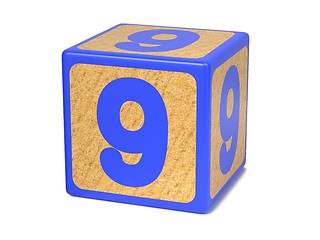 Image showing Number 9 - Childrens Alphabet Block.