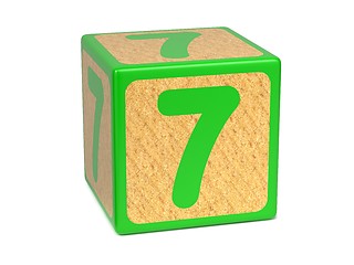 Image showing Number 7 - Childrens Alphabet Block.
