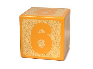 Image showing Number 6 - Childrens Alphabet Block.