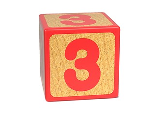 Image showing Number 3 - Childrens Alphabet Block.