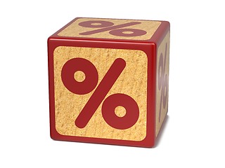 Image showing Percent Sign - Childrens Alphabet Block.