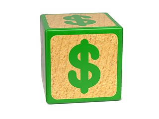 Image showing Dollar Sign - Childrens Alphabet Block.