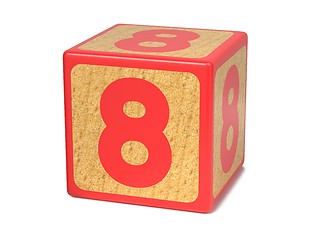 Image showing Number 8 - Childrens Alphabet Block.