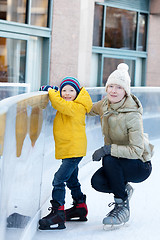 Image showing family ice skating