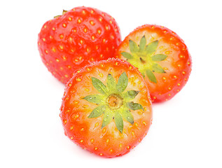 Image showing Three Strawberries