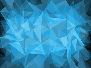 Image showing Abstract blue background with polygons