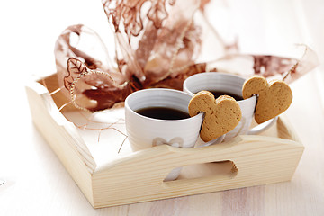 Image showing coffee with cookie