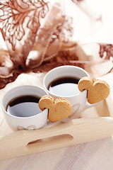 Image showing coffee with cookie