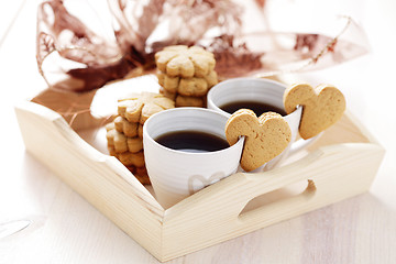 Image showing coffee with cookie