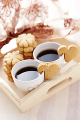 Image showing coffee with cookie