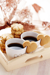 Image showing coffee with cookie