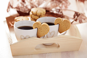 Image showing coffee with cookie