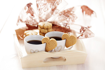 Image showing coffee with cookie