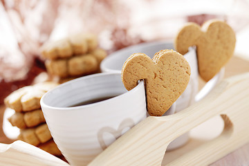 Image showing coffee with cookie