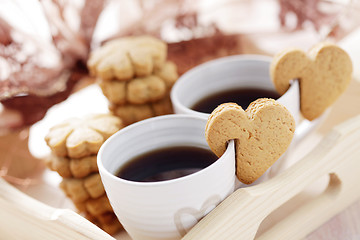 Image showing coffee with cookie