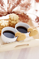 Image showing coffee with cookie