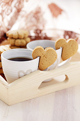 Image showing coffee with cookie