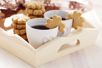 Image showing coffee with cookie