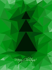 Image showing Green christmas greeting with abstract tree