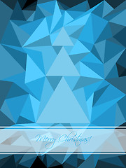 Image showing Blue christmas greeting with abstract tree