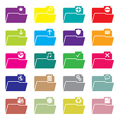 Image showing Flat folder icon set of 20