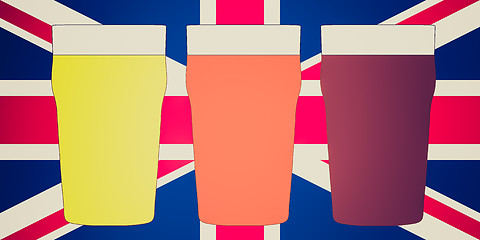 Image showing Vintage look Pints of beer