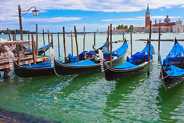 Image showing Gondolas in Venice