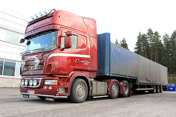 Image showing Red Scania Truck and Trailer