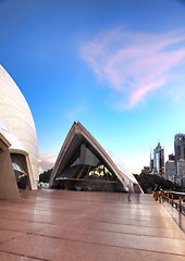 Image showing Pink clouds over Guillaume at Benelong, Opera House, Australia