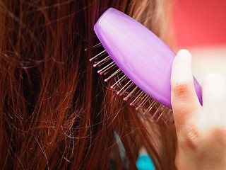 Image showing Brushing the Hair