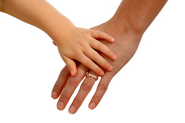 Image showing Hands of mother and child