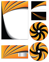 Image showing Orange vs black company vector set 