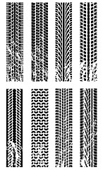 Image showing Various tyre tracks 