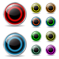 Image showing Web buttons with cool colors 