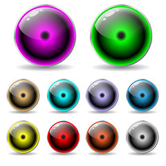 Image showing Colorful glow buttons 