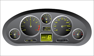Image showing Sports car dashboard 