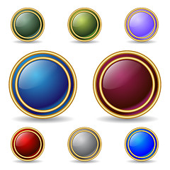 Image showing Color buttons with double gold rings