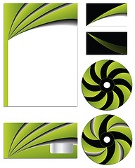 Image showing Green vs black company vector set 