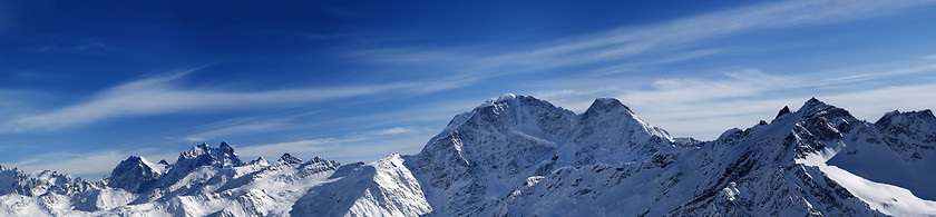 Image showing Panorama of winter mountains